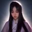 版权法律顾问头像，女性，专注数字版权与网络法规，图书馆背景